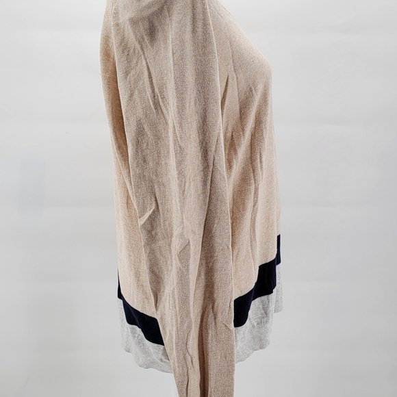 GAP Womens XXL Color Block Sweater Boxy Oversized Cream Black Tan Plus Size 2X - Picture 6 of 7